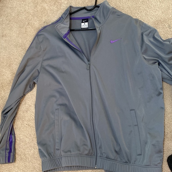 Nike XL mens full zip jacket purple and grey 100% polyester coat mens - Picture 11 of 11
